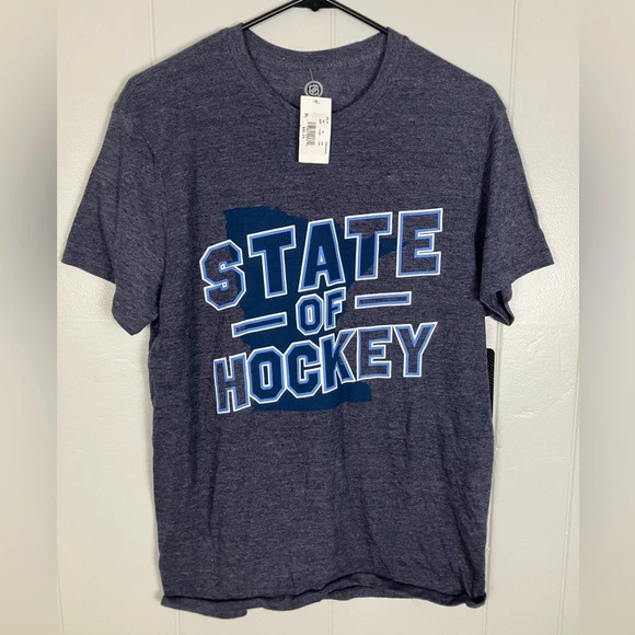 State of Hockey Unisex‎ Medium Blue T-Shirt NWT - Picture 1 of 3